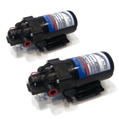 The ROP Shop | (2-Pack) EVERFLO 12 Volt 2.2 GPM Diaphragm Water Pump 70 psi Lawn Sprayers Boats RV's