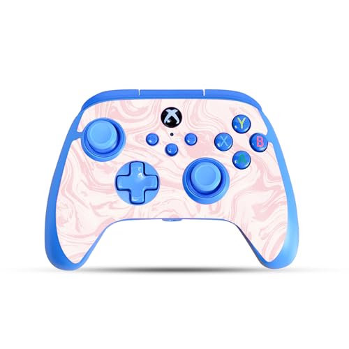 Glossy Glitter Gaming Skin Compatible with PowerA Xbox Series X|S Enhanced Wired Controller - Silky Pink - Premium 3M Vinyl Protective Wrap Decal Cover | Crafted in The USA by MightySkins