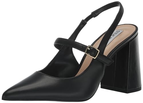 Steve Madden Women's Maegan Pump, Black Leather, 7.5