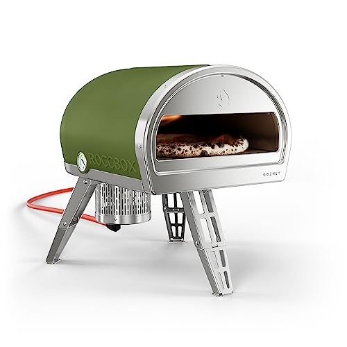 Roccbox Pizza Oven by Gozney | Portable Outdoor Oven | Gas Fired, Fire & Stone Outdoor Pizza Oven - New Olive Green