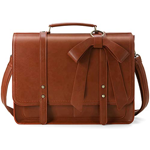 ECOSUSI Women Briefcase PU Leather Laptop Bag College Satchel fit 15.6' Laptop