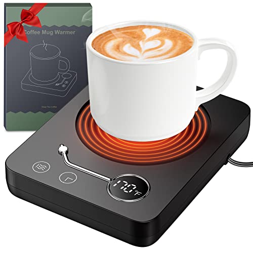 Softvox Coffee Mug Warmer, Smart Cup Warmer for Desk with 3 Temp Settings 131-176℉, Touch Tech, Timer, LED Digital Display, 4H Auto Shut Off, Gravity Sensor for Heating Beverage, Milk,Candle (No Cup)