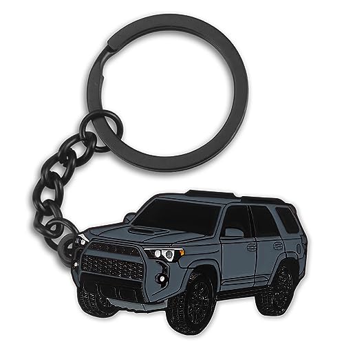 glahorse For 4Runner Keychain，For 4Runner Accessories 2015-2022 Toy Truck，Metal Keychain (Magnetic Gray)