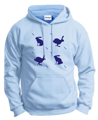 ThisWear Easter Home Decor Classic Bunny Silhouette Pattern Hoodie Sweatshirt X-Large Light Blue
