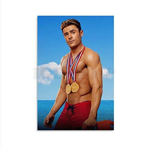 SUKWA Wall Posters Zac Efron Actor Posters Art Posters Canvas Painting Posters And Prints Wall Art Pictures for Living Room Bedroom Decor 12x18inch(30x45cm) Unframe-style