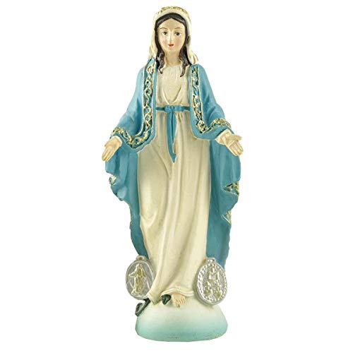 Virgin Mary Statue Catholic, Religious Decor Resin Statue, Our Lady of Grace of Collection and Home Use, 4.72' H.