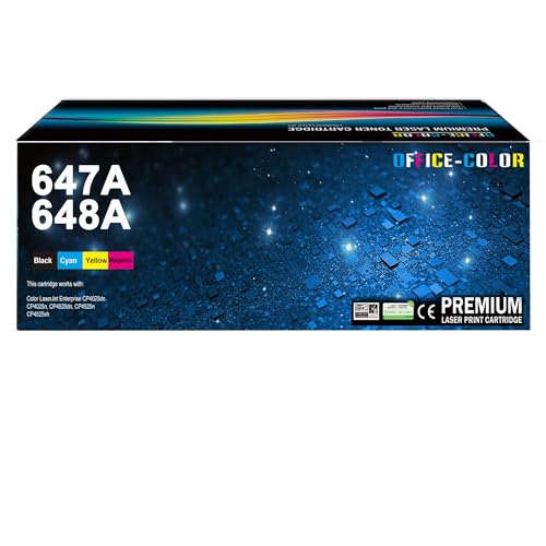 647A 648A Toner Cartridge Set Works with HP Color Laserjet Enterprise CM4540 MFP, Color Laserjet Enterprise CP4025, Color Laserjet Enterprise CP4525 Serie (Black,Cyan, Magenta, Yellow 4 Pack)