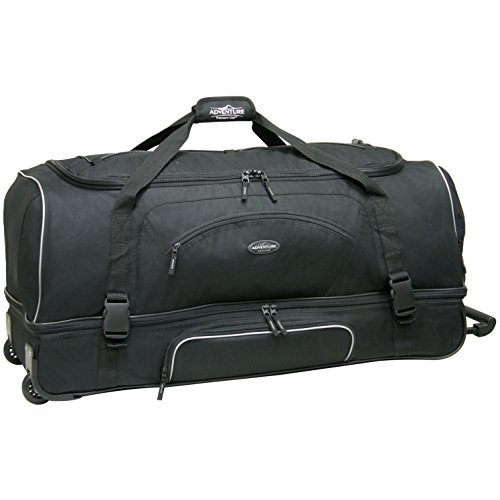 Travelers Club Adventure Rolling Travel Duffel Bag, Black, 36-Inch