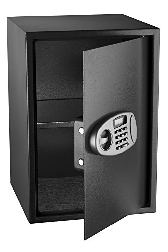 AdirOffice Security Safe with Digital Lock - Electronic Digital Security Safe Box Steel Construction - Ideal for Storage of Cash, Documents, Jewelries and More - (2.32 Cubic Feet, Black)