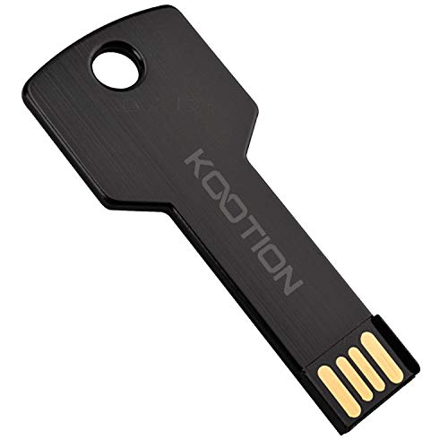 KOOTION 64GB USB Flash Drive, Metal Key Shaped 2.0 USB Memory Stick Pen Drive Black