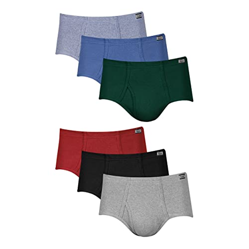 Hanes Men's Underwear Briefs, Mid-Rise, Moisture-Wicking, Assorted Solids 6-Pack, X-Large