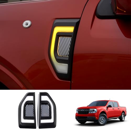 Mabett Side Marker Lights for Ford Maverick 2024 2023 2022, LED Lamps with Fuse & Wiring Harness Fits Maverick Accessories (2 Pcs)