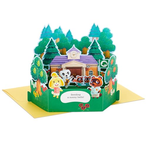 Hallmark Paper Wonder Animal Crossing Pop Up Card (Birthday, Encouragement, Friendship), Yellow (799RZW1123)