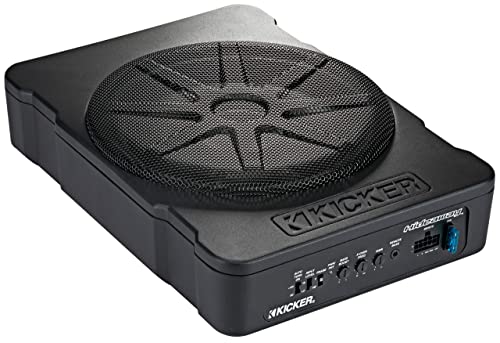KICKER 46HS10 Compact Powered 10-inch Subwoofer (Renewed)