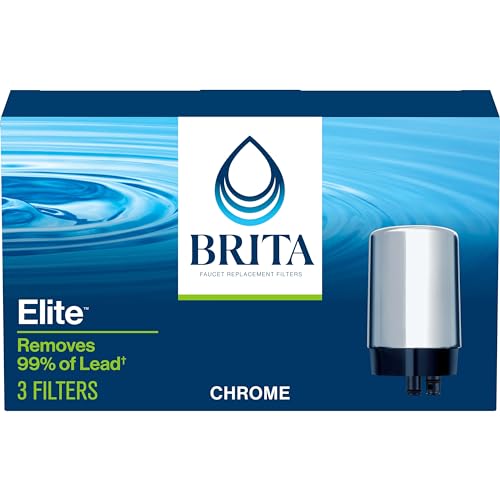 Brita Faucet Mount System Replacement Filter, Reduces Lead, Made Without BPA, Chrome, 3 Count