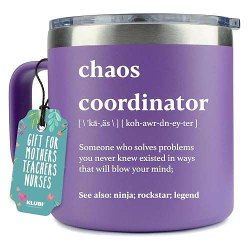 Chaos Coordinator Tumbler Mug Purple Gifts for Women Thank You Gifts 14 Ounce Nurses Week Gifts Teacher Appreciation Gifts for Women Gift Baskets for Women Nurse Gifts for Women Nurse Manager Gifts