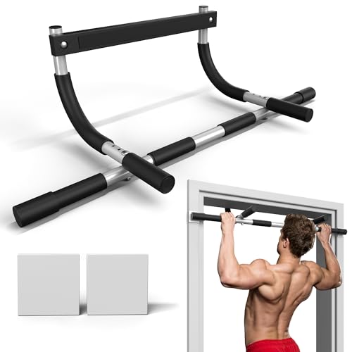 ONETWOFIT Pull Up Bar for Doorway, Adjustable Door Frame Chin Up Bar Portable Pull-Up Bar for Home Gym, Strength Training Upper Body Fitness Workout Exercise Bar