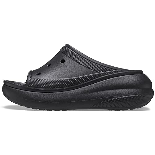 Crocs Unisex Crush Platform Slides, Wedge Sandals, Black, Numeric_7 US Men