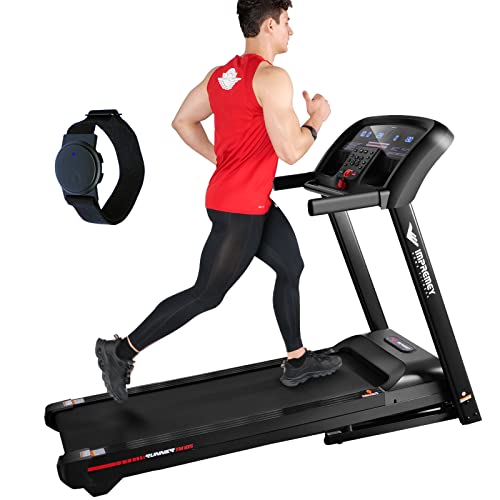 Impremey Folding Treadmill with Auto Incline 15%, 3.5HP, 350 Lb Capacity, 11 MPH, 50' x 19' Ultra Large Running Area, Heart Rate Monitor Armband, HRC Training for Home Walking and Running