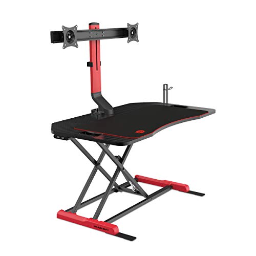 Dardashti Gaming Riser - Spring Assisted, includes Rotating Monitor Mount, USB 3.0 Ports, Mousepad and More PN33906166 in Red/Black