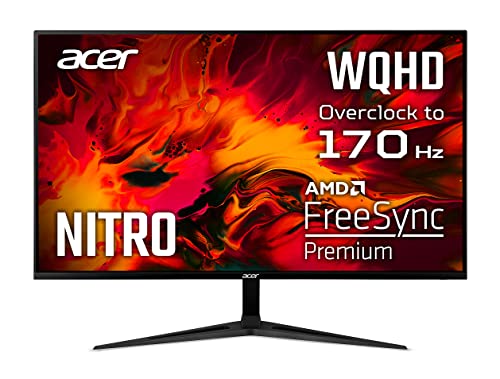 Acer Nitro RG321QU Pbiipx 31.5' Zero-Frame IPS WQHD 2560 x 1440 Gaming Monitor | AMD FreeSync Premium | Overclock to 170Hz | 1ms (VRB) | Ultra-Thin | 1 x Display Port 1.4 & 2 x HDMI 2.0