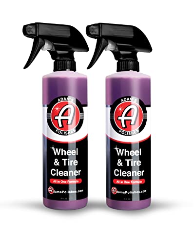 Adam's Polishes Wheel & Tire Cleaner 2-Pack - Professional All in One Tire & Wheel Cleaner Use W/Wheel Brush & Tire Brush | Car Wash Wheel Cleaning Spray for Car Detailing | Safe On Most Rim Finishes