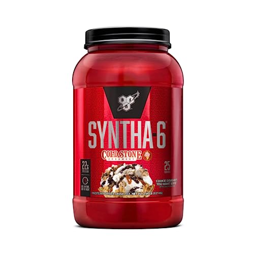 BSN Syntha-6 Whey Protein Powder, Cold Stone Creamery- Cookie Doughn't You Want Some, Micellar Casein, Milk Protein Isolate Powder, 25 Servings