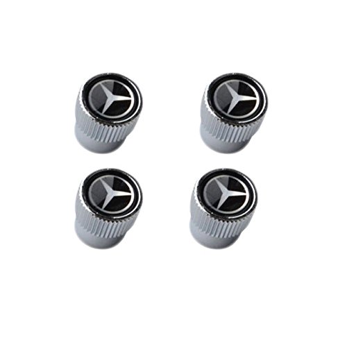 Mercedes Benz Genuine Q-6-40-8126 - Valve STEM CAPS, Black with Silver Star