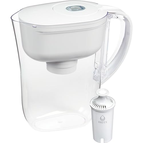 Brita Metro Water Filter Pitcher, BPA-Free Water Pitcher, Replaces 1,800 Plastic Water Bottles a Year, Lasts Two Months or 40 Gallons,Includes 1 Filter,Kitchen Accessories, Small -6-Cup Capacity,White
