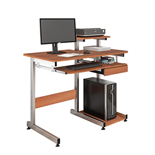 Techni Mobili Complete Computer Workstation Desk, 38' W x 22' D x 35' H, Woodgrain