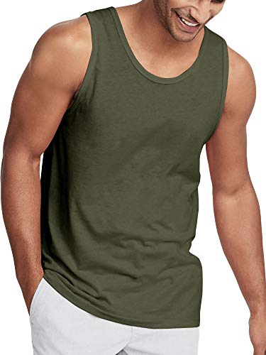 Hat & Beyond Men's Tank Top - Soft Performance Boxing Gym Muscle Tee, Military Green (Medium, 1hcc02)