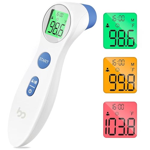 Thermometer for Adults, FSA Eligible, High Accuracy, No-Touch Digital Thermometer with Fever Alarm and Memory Function, Ideal for Babies, Kids, Home and Office Use