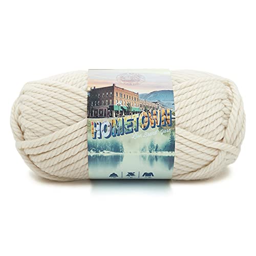Lion Brand Yarn Hometown Yarn, Bulky Yarn, Yarn for Knitting and Crocheting, 1-Pack, Houston Cream