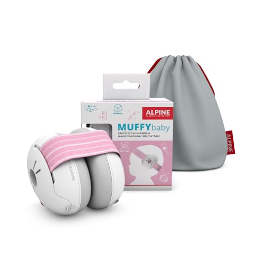 Alpine Muffy Baby Ear Protection for Babies and Toddlers up to 36 Months - CE & ANSI Certified - Noise Reduction Earmuffs - Comfortable Baby Headphones Against Hearing Damage & Improves Sleep - Pink