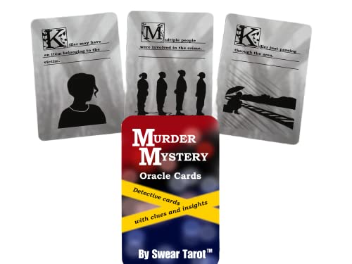 Swear Tarot Murder Mystery Oracle Cards True Crime Detective Cards with Clues and Insights, 56 Cards, Premium Cardstock, Made in USA