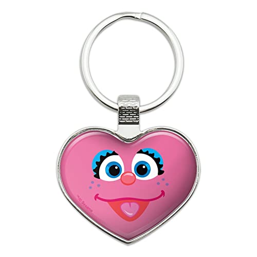 GRAPHICS & MORE Sesame Street Abby Cadabby Keychain Heart Love Metal Key Chain Ring