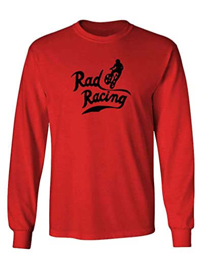 Rad Racing - Sports Bikes Movie - Long Sleeved T-Shirt (Large, Red)