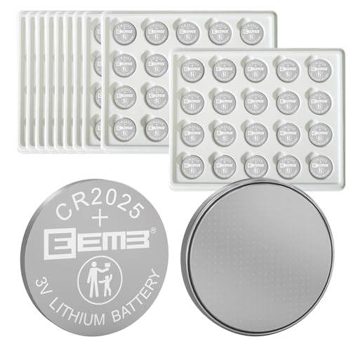 EEMB 200 Pack CR2025 Battery 3V Lithium Battery Button Coin Cell Batteries 2025 Battery for Key FOBs, calculators, Coin counters, Watches, Heart Rate Monitors, Glucose Monitors and More