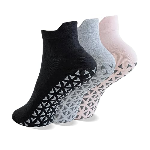 NuAngela Grip Socks Pilates Socks with Grips for Women Non Slip Yoga Socks for Barre Ballet Dance Hospital Barefoot Workout