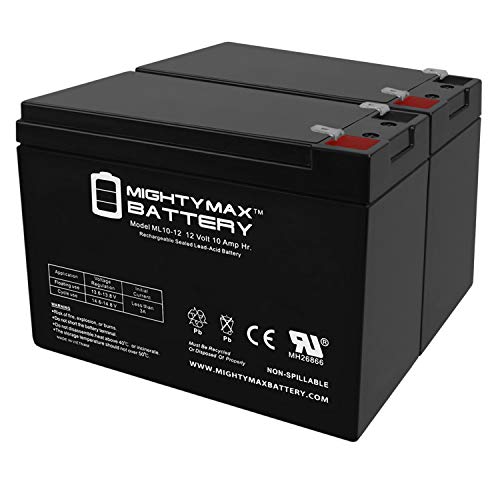 Mighty Max Battery 12V 10AH Replaces HE12V127 HGL1012 LCRB1210P NEUTON CE5 POWPS12100 Battery - 2 Pack