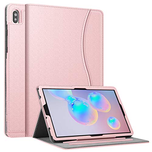 Fintie Case for Samsung Galaxy Tab S6 10.5' 2019 (Model SM-T860/T865/T867), [Patented S Pen Slot Design] Multi-Angle Viewing Stand Cover Auto Wake/Sleep, Rose Gold