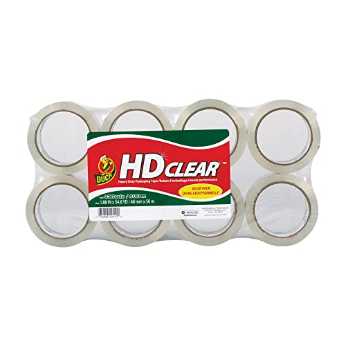 Duck Heavy-Duty Crystal Clear Packaging Tape, 8 per Pack (DUC282195)