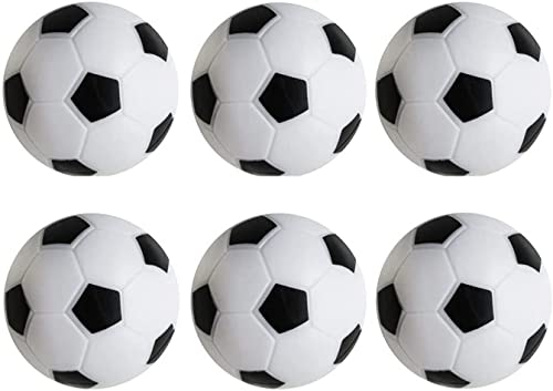 TOSAMZOO Foosball Table Replacement Foosballs, 36mm Game Table Size Black and White Tabletop Soccer Balls - 6 Pack