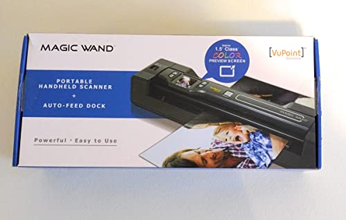 Vupoint Magic Wand Document/Photo 2-in-1 Portable Scanner & Auto-Feed Dock, 1.5 Preview LCD with 1200 DPI, Rechargeable Battery (PDSDK-ST470BU-VP)
