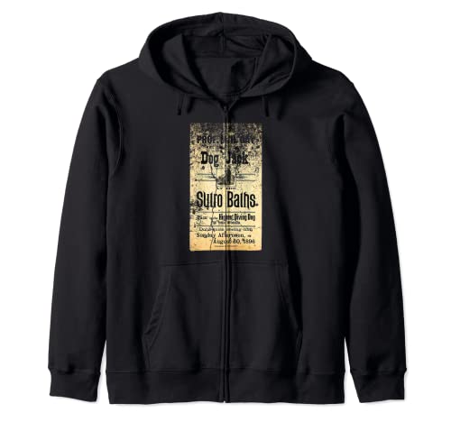 Highest diving dog in the world vintage vaudeville poster Zip Hoodie