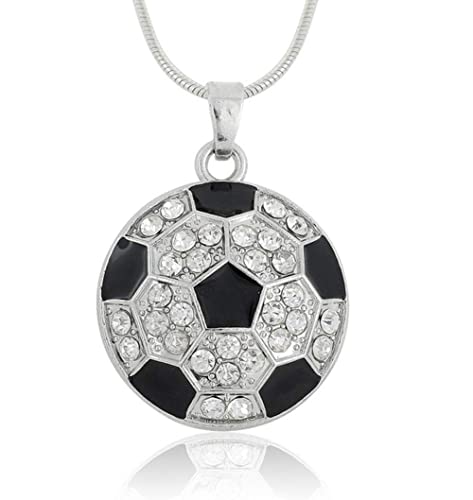 BANCHELLE Basketball Soccer Volleyball Pendant Necklaces, Sports Fan Necklaces Pendants for Birthday Gift (Soccer)