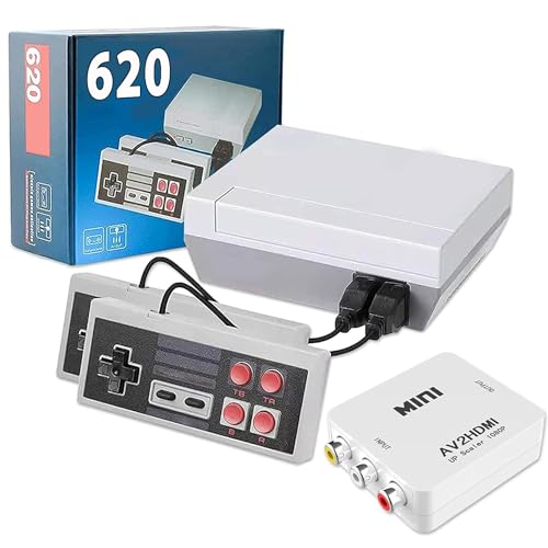 ZeroStory Retro Game Console, HDMI and AV Output 8-Bit Classic Mini Game Console with Built-in 620 Games and 2 Retro Controller for Christmas Birthday