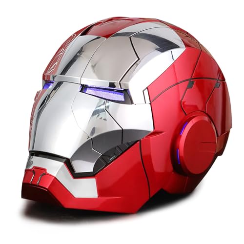 Iron-Man Mark 5 Helmet - Voice Control, Sensing Open&Close, and LED Light-Up Eyes - 1:1 Model Prop - Wearable Movie Replica - Perfect for Christmas and Halloween