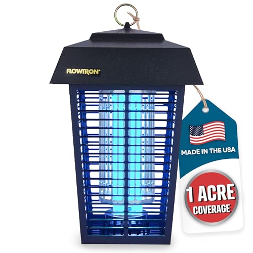 Flowtron Electric Bug Zapper 1 Acre Outdoor Insect Control with Dual Lure Method, 40W UV Light & Octenol Attractant for Fly & Mosquito, 5600V Kill Grid, Made in USA, UL Certified