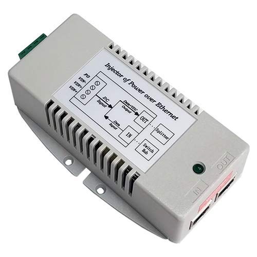 18-36VDC Wire Terminal Input, High Power DCDC Converter and 56V 50W Gigabit Passive PoE Output, PoE Pinout: 4,5V+ ; 7,8V-, Isolated, Shielded and Surge Protected, Low Voltage Disconnect